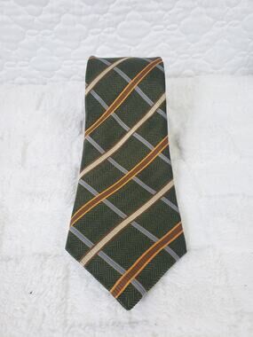 J.Z. Gallery Collection Textured Mens Tie Silk USA Olive Multi Color